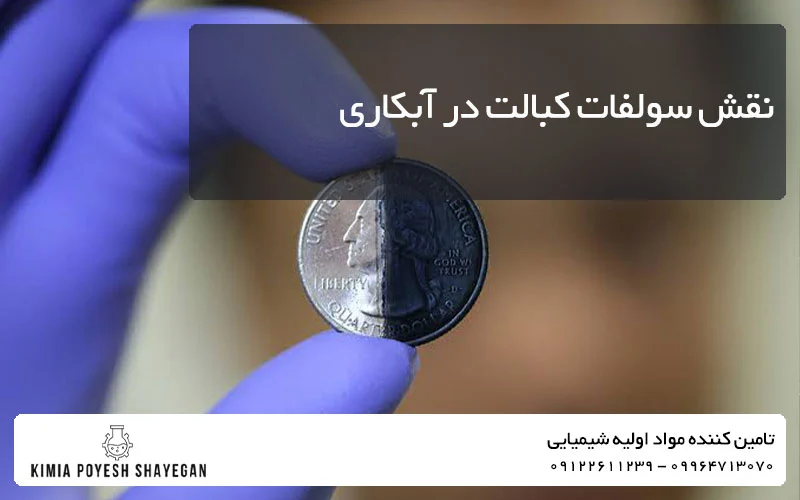 تصویری از تاثیر سولفات کبالت در آبکاری سکه در کیمیا پویش شایگان